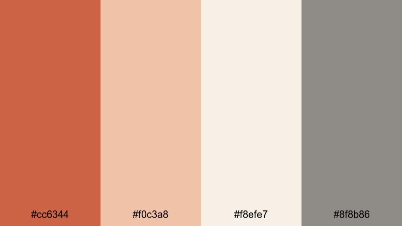 minimal loft terracotta terra cotta color palette with hex codes