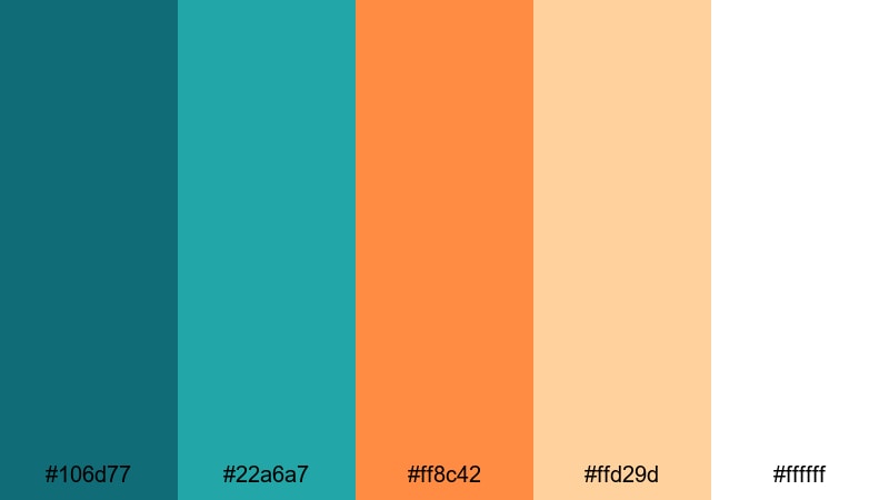 minimal logo grade teal orange color palette with hex codes