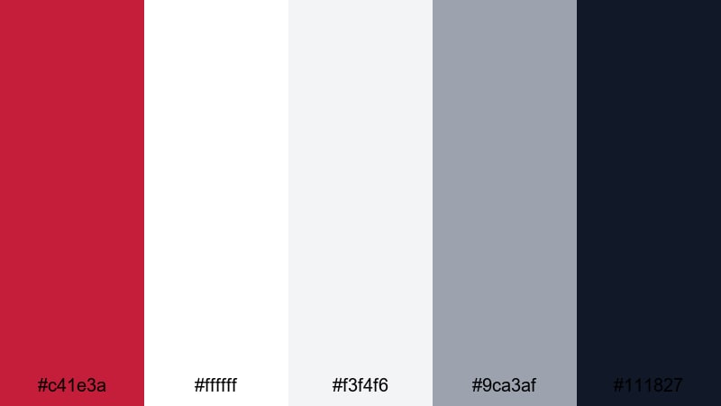 minimal luxe signal cardinal color palette with hex codes