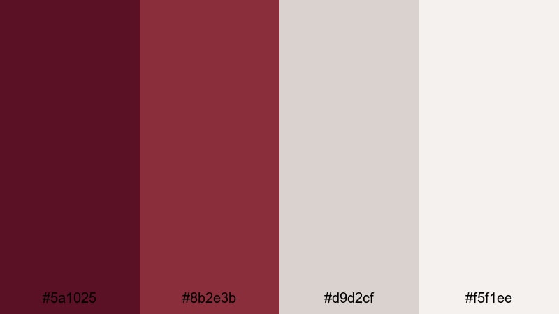 minimal merlot grid burgundy color palette with hex codes