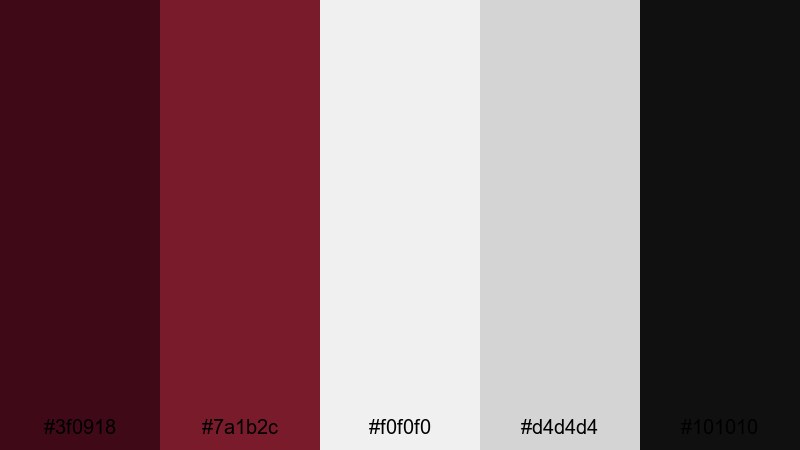 minimal merlot grid burgundy dark red color palette with hex codes