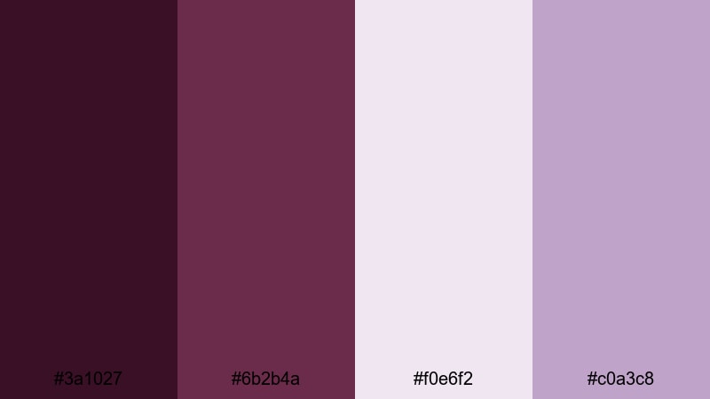 minimal merlot interface purple wine color palette with hex codes