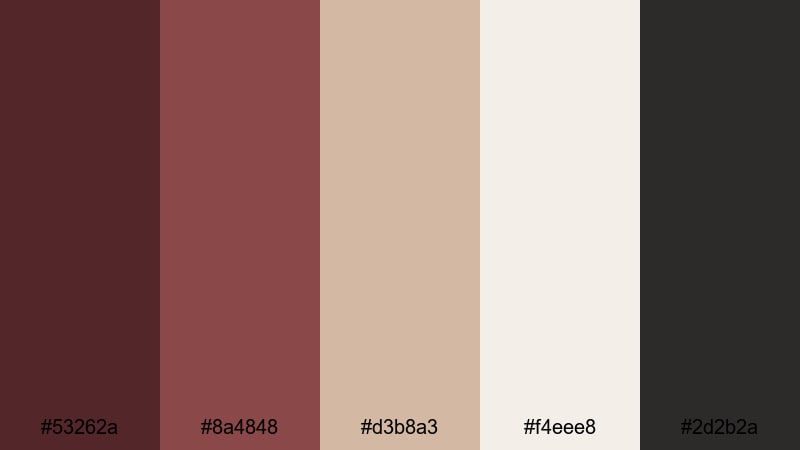 minimal mocha cut brown burgundy color palette with hex codes