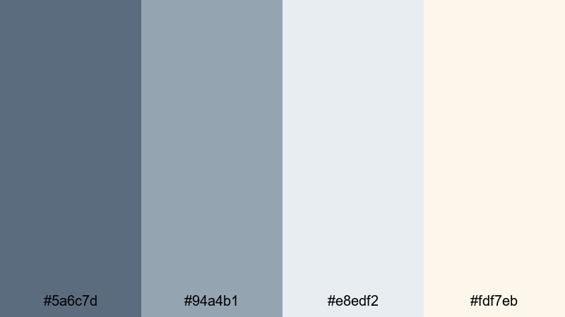 minimal morning routine gray blue color palette with hex codes