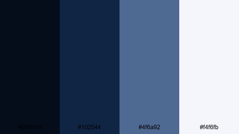 minimal navy interface nautical color palette with hex codes