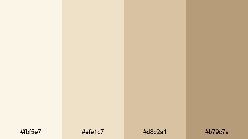 minimal oat milk blond color palette with hex codes