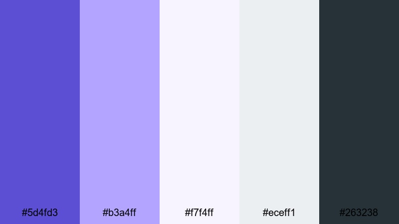 minimal orchid accent blue violet color palette with hex codes