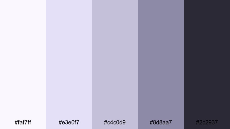 minimal orchid mist orchid color palette with hex codes