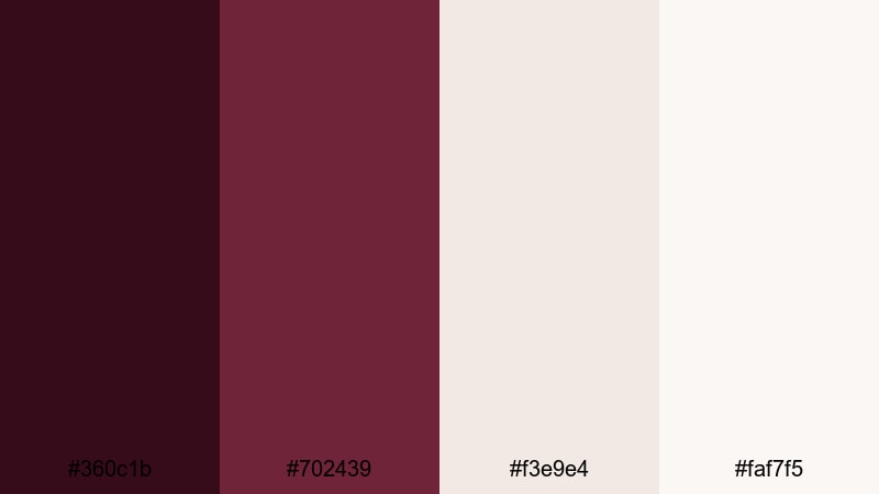 minimal pinot noir wine red color palette with hex codes