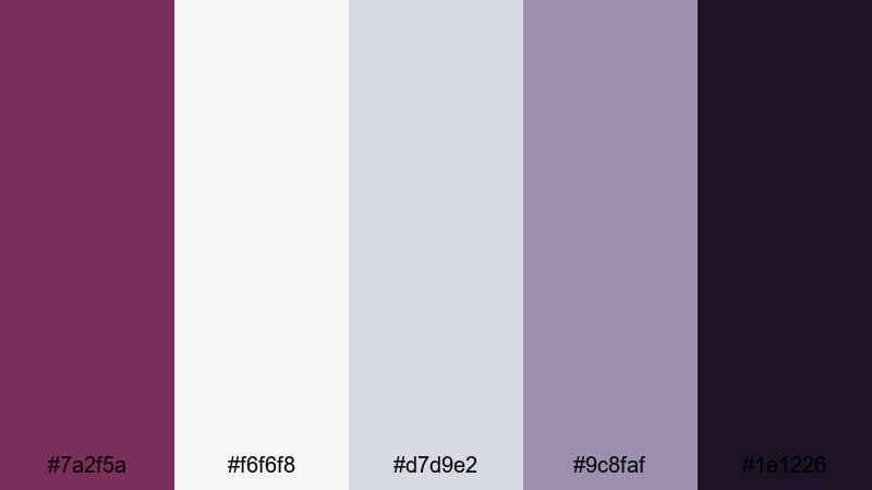 minimal plum interface boysenberry color palette with hex codes