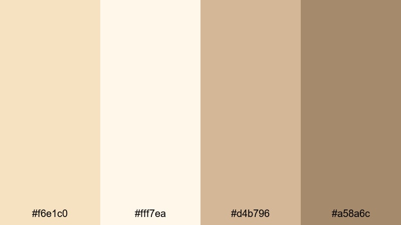 minimal product unboxing wheat color palette with hex codes