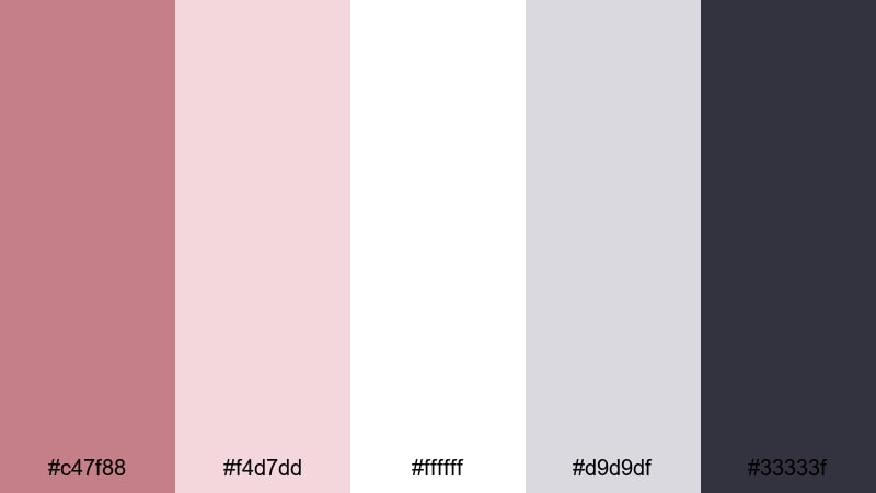 minimal rose grid old rose color palette with hex codes
