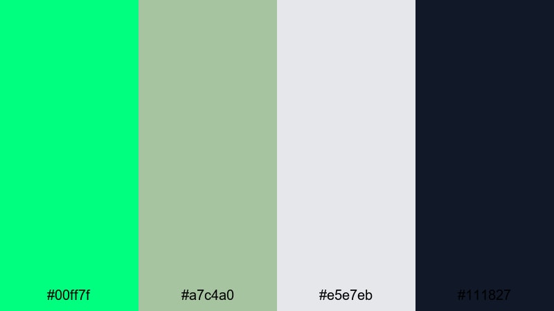 minimal sage credits spring green color palette with hex codes