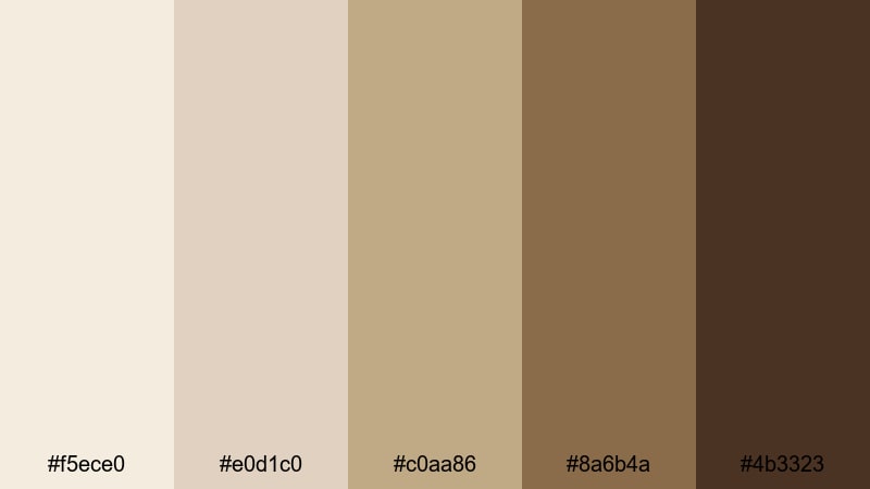 minimal sandstone grid cream brown color palette with hex codes