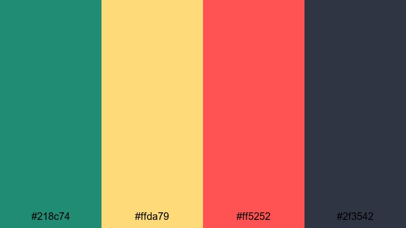 minimal stop go frames green yellow red color palette with hex codes