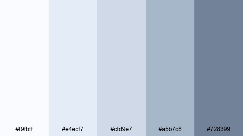 minimal studio air pale blue color palette with hex codes