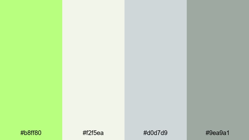 minimal studio desk chartreuse color palette with hex codes