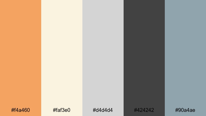 minimal studio desk sandy brown color palette with hex codes