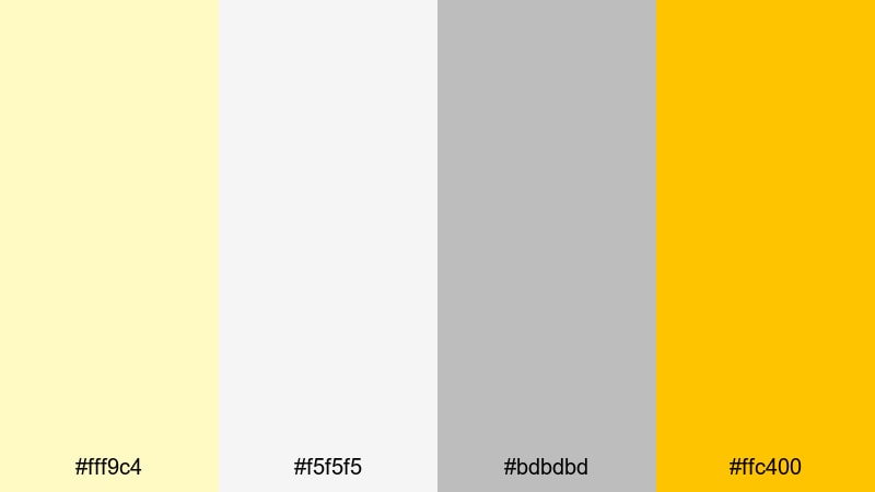 minimal studio glow lemon color palette with hex codes