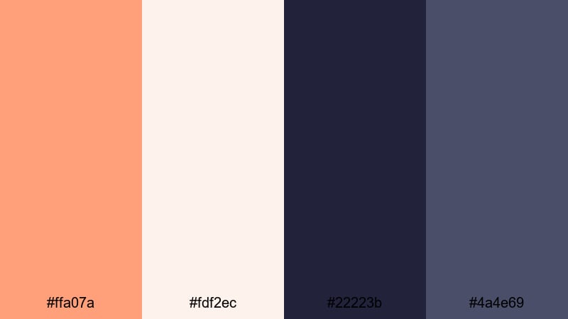 minimal studio glow light salmon color palette with hex codes