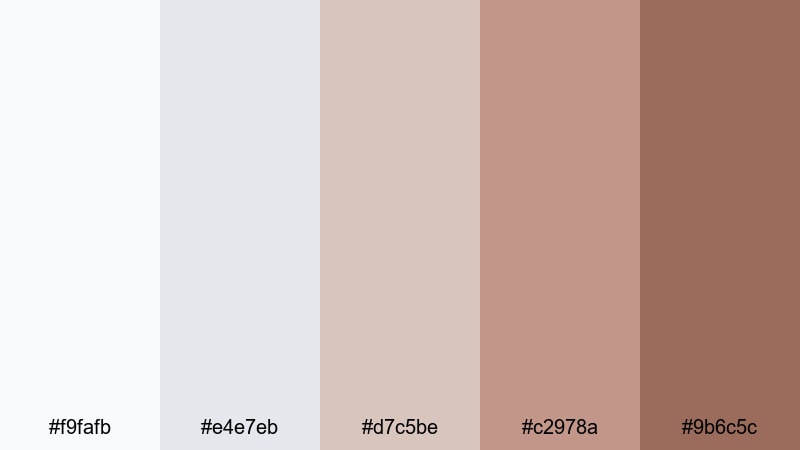 minimal studio light rose gold color palette with hex codes