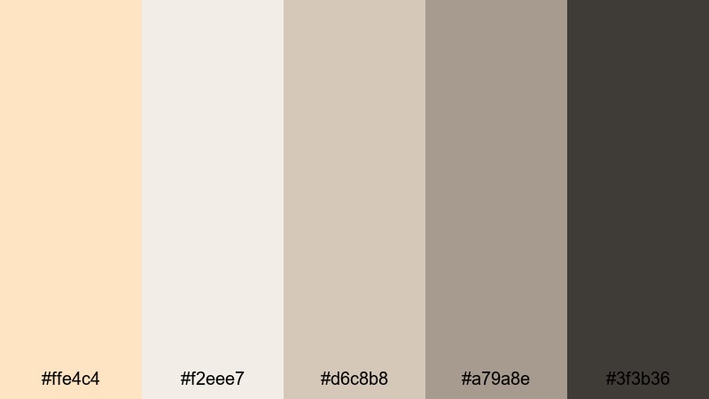 minimal studio loft bisque color palette with hex codes