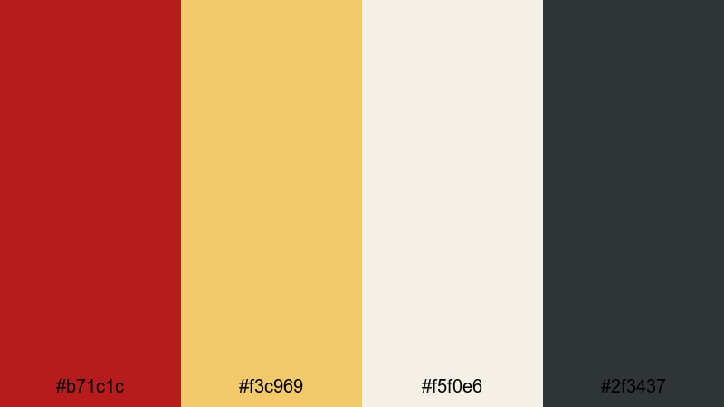 minimal temple courtyard chinese new year color palette with hex codes