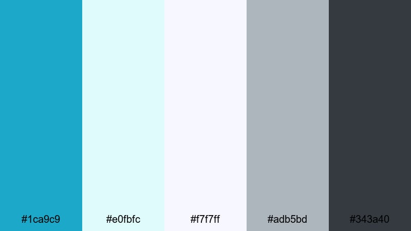 minimal tide ui pacific blue color palette with hex codes