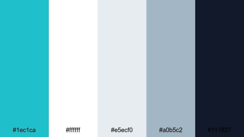 minimal title cards turquoise blue color palette with hex codes