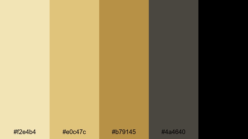 minimal trailer credits pale gold color palette with hex codes