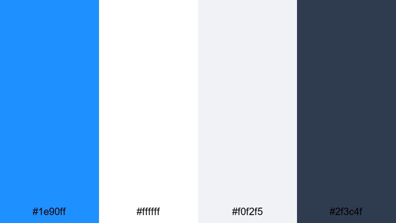 minimal ui focus dodger blue color palette with hex codes