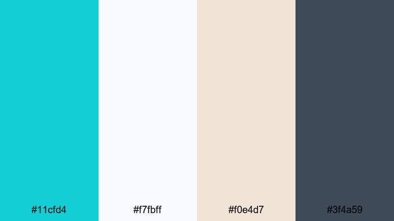 minimalist beach loft bright turquoise color palette with hex codes