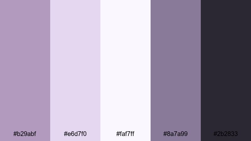 minimalist loft mauve purple mauve color palette with hex codes