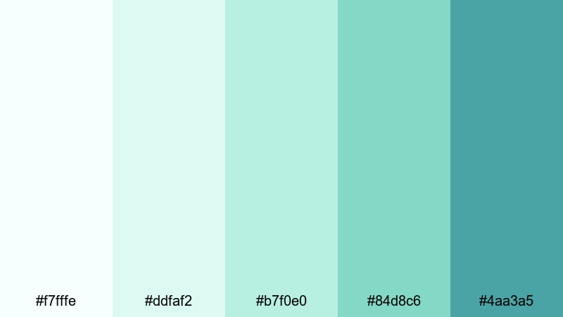 mint foam cloudscape blue mint green color palette with hex codes