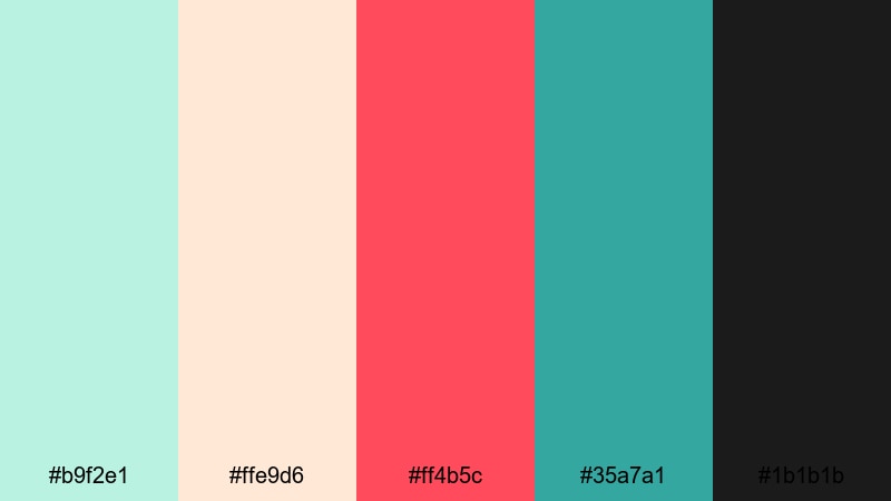 mint jukebox glow retro diner color palette with hex codes