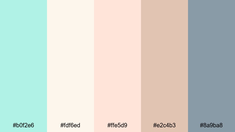 mint latte aesthetic mint blue color palette with hex codes