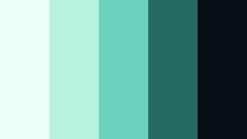 mint noir contrast frosted mint color palette with hex codes