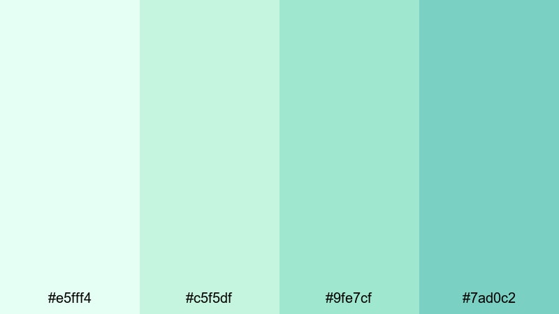 mint scoop aesthetic ice cream color palette with hex codes