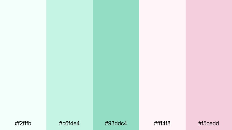 mint sugar cubes tea party color palette with hex codes