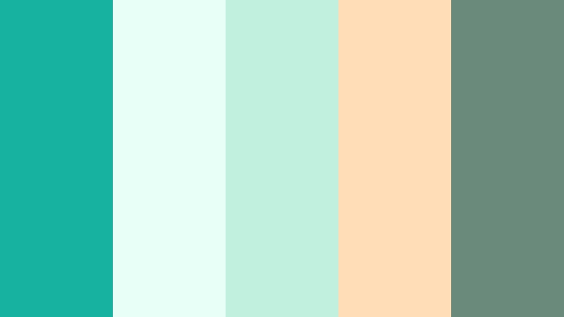 minted journal bright teal color palette with hex codes