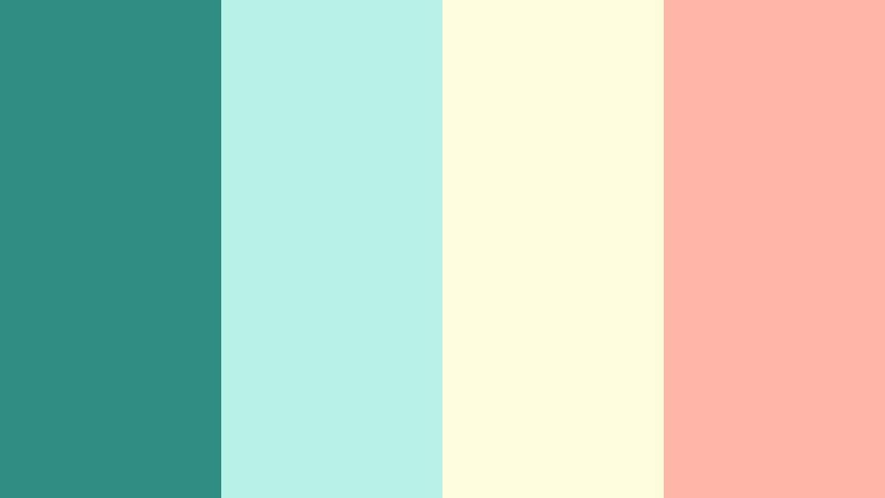 minty pixel pop glacier teal color palette with hex codes