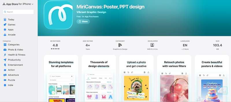 miricanvas mobile app on ios