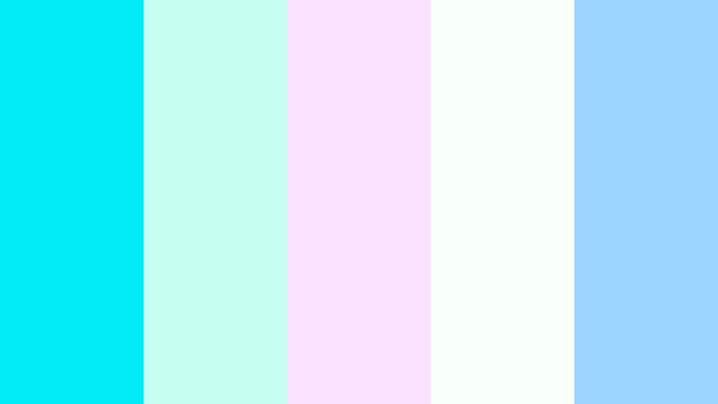 mist lagoon pastels neon aqua color palette with hex codes