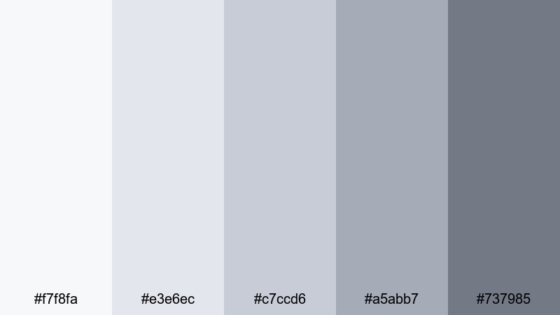 mist over concrete minimalist color palette with hex codes