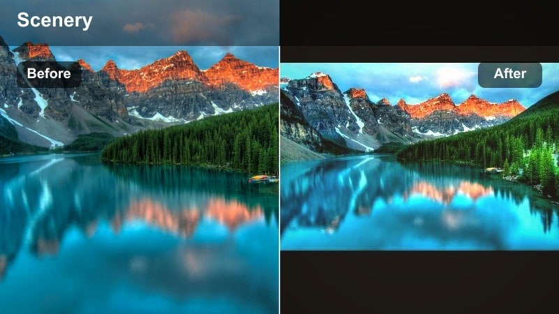 Foggy dusk harbor scene with cool haze