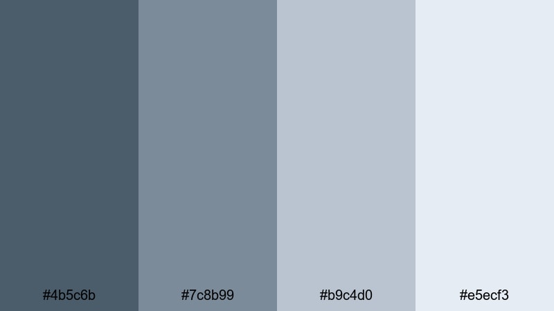 misty harbor morning gray blue color palette with hex codes