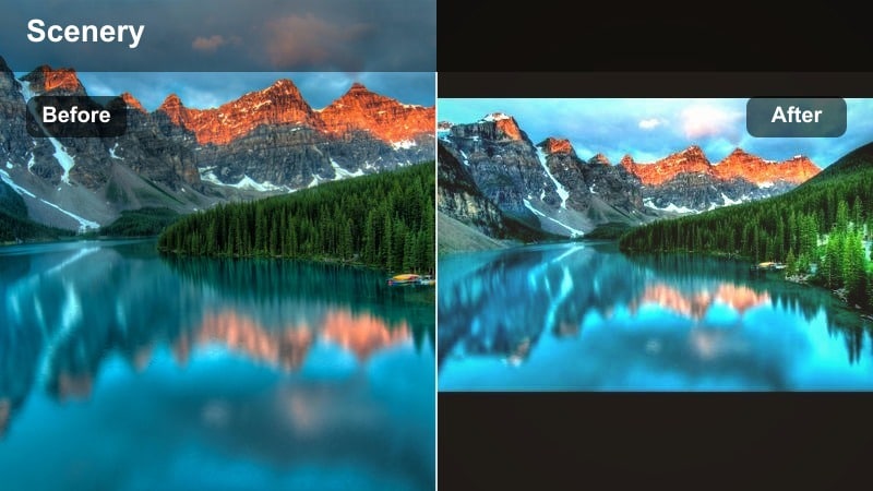 Pastel morning filter on a misty lake landscape