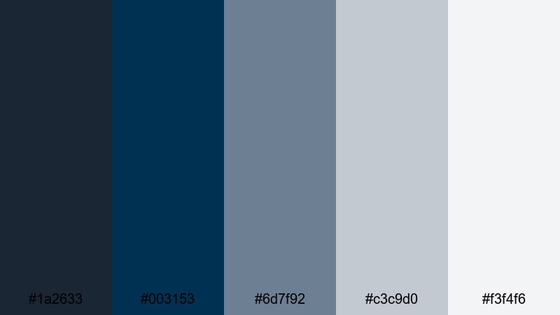 misty railway journey prussian blue color palette with hex codes