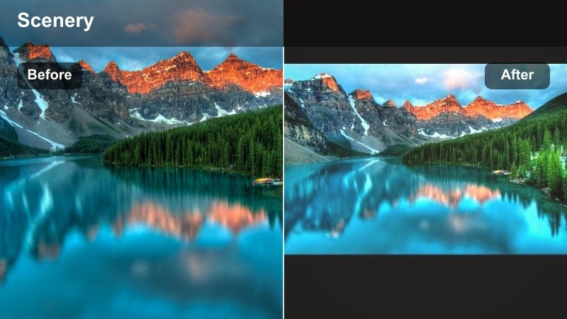 Hazy mountain ridges with aqua cool tones