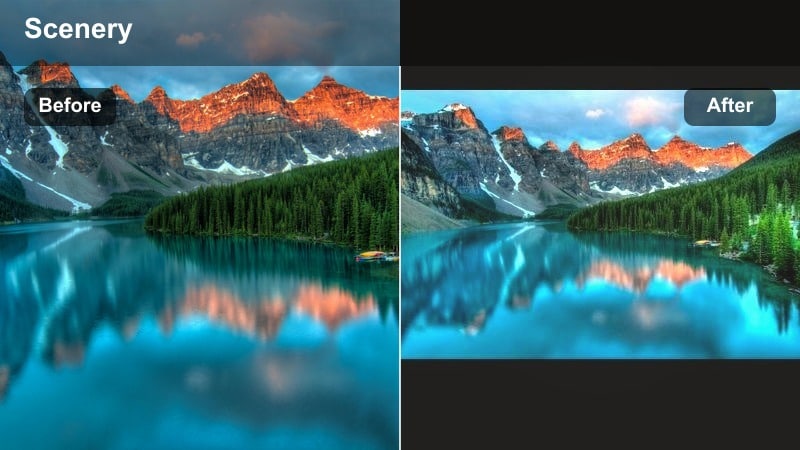 Cool faded filter on a foggy mountain ridge reel